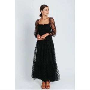 Black dot detail maxi dress